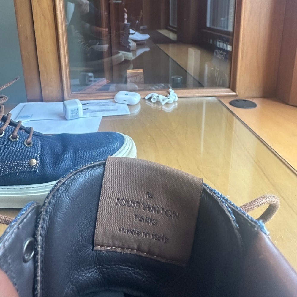 LOUIS VUITTON denim and leather sneakers (RARE!) - Picture 6 of 8